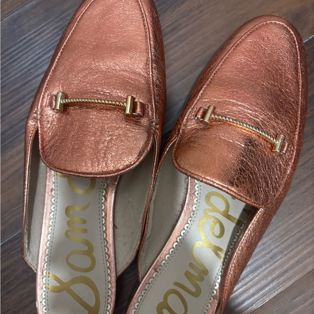 Sam Edelman Copper Loafers with Gold Accent